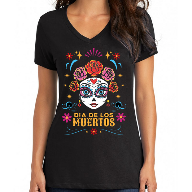 "Dia de Friducha" Black V-Neck