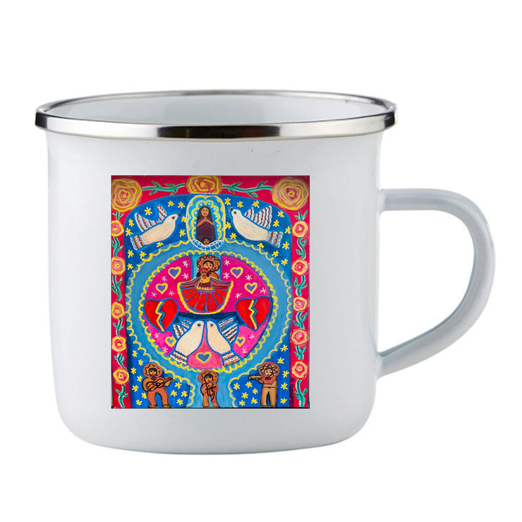 Four Large Doves 11 oz. Enamel Camping Cup (Wholesale)