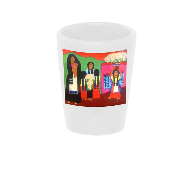 Las Mujeres (The Women) 1.5 oz. Ceramic White Wholesale Shot Glass