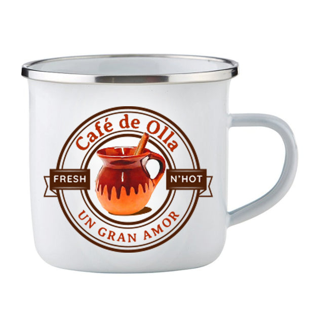 Cafe de Olla (Mexican Spiced Coffee) Enamel Camping Cup
