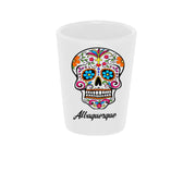 Sugar Skull "Color Me" Shot Glass 1.5oz. Ceramic