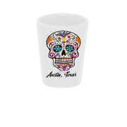 Sugar Skull "Color Me" Shot Glass 1.5oz. Ceramic