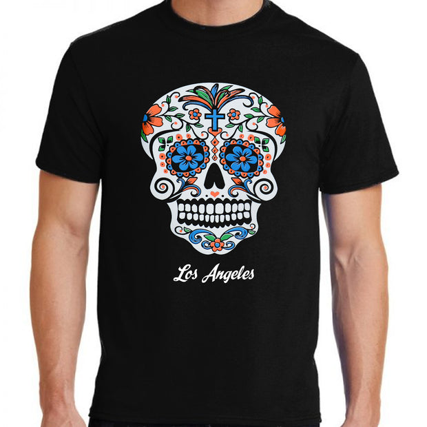 "Sugar Skull Color Me-Blue" T-shirt
