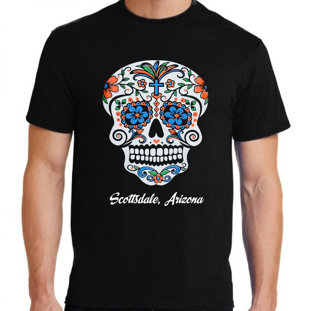 "Sugar Skull Color Me-Blue" T-shirt