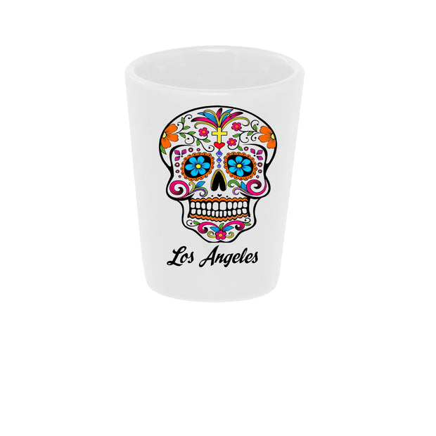 Sugar Skull "Color Me" Shot Glass 1.5oz. Ceramic