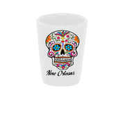 Sugar Skull "Color Me" Shot Glass 1.5oz. Ceramic