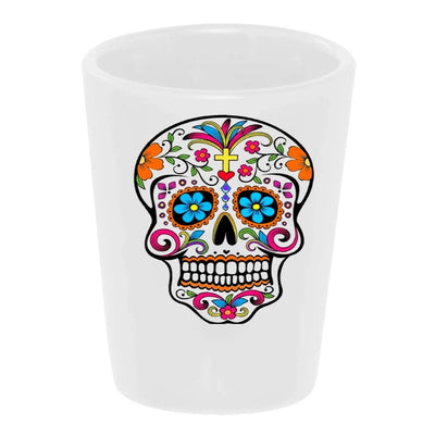 Color Me Dad of the Dead 1.5 oz. White Ceramic Shot Glass Bronze Baboon wholesale