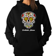 "Sugar Skull Color Me-Red" Hoodie Sweatshirt