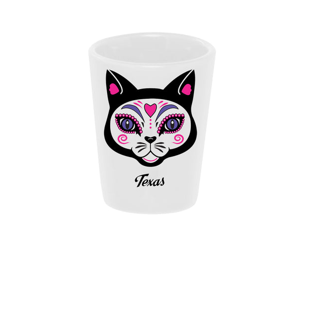 "El Gato" (the Cat) Shot Glass 1.5 oz. Ceramic