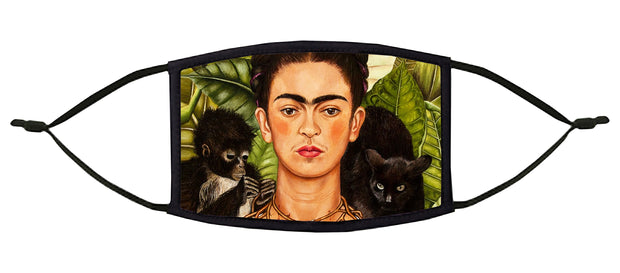 Frida with Monkey and Cat Adjustable Face Mask