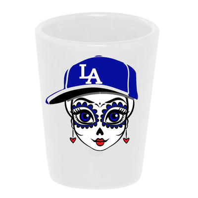Bronze Baboon wholesale - "LA Friducha: Play Ball!" 1.5 oz. White Ceramic Shot Glass