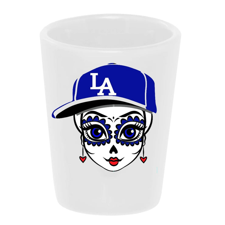 Bronze Baboon wholesale - "LA Friducha: Play Ball!" 1.5 oz. White Ceramic Shot Glass