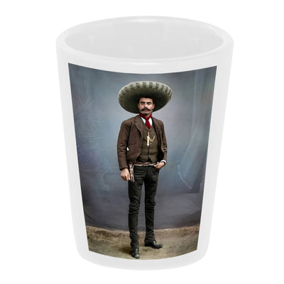 Bronze Baboon wholesale Pancho Villa in Studio 1.5 oz. White Ceramic Shot Glass