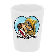Bronze Baboon Wholesale "Revolutionary Farewell" by Posada 1.5 oz. White Ceramic Shot Glass
