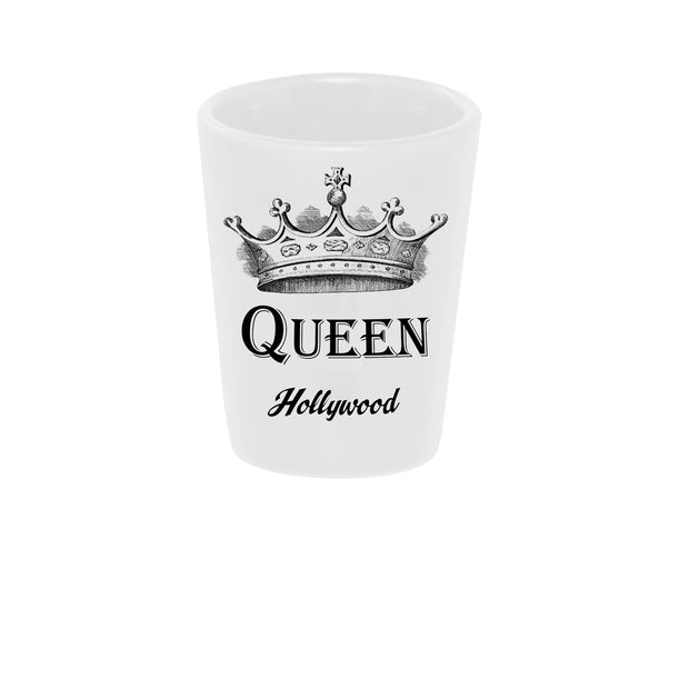 Queen 1.5 oz. White Ceramic Shot Glass
