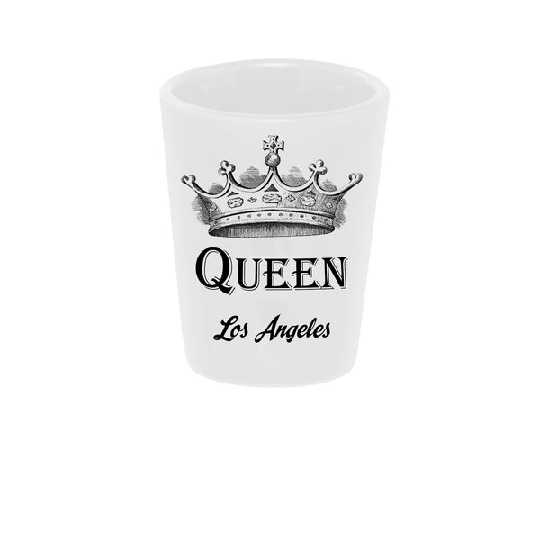 Queen 1.5 oz. White Ceramic Shot Glass