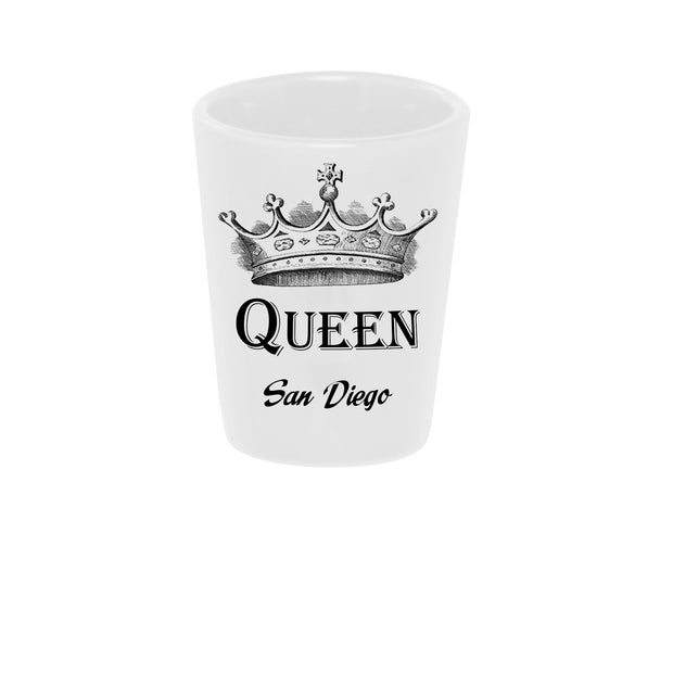 Queen 1.5 oz. White Ceramic Shot Glass