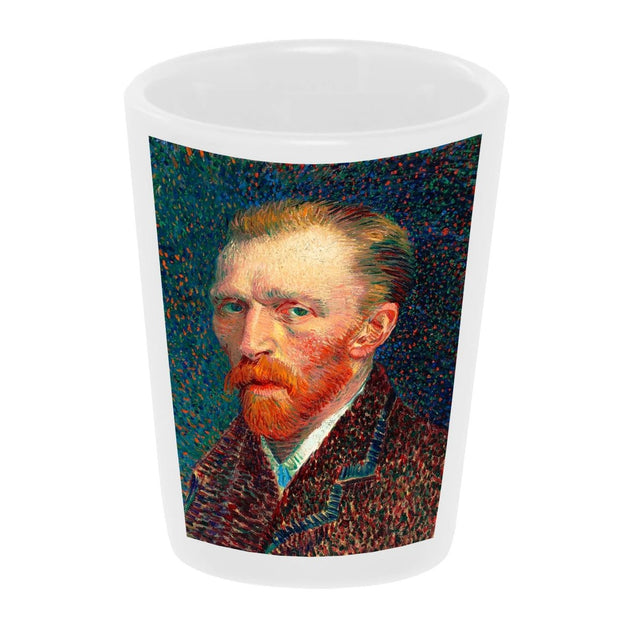 Bronze Baboon wholesale Self-Portrait (1887) by Vincent Van Gogh 1.5 oz. White Ceramic Shot Glass